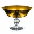 Vaso Ornamentale in Vetro Soffiato Oro e Trasparente Made in Italy - Delfino