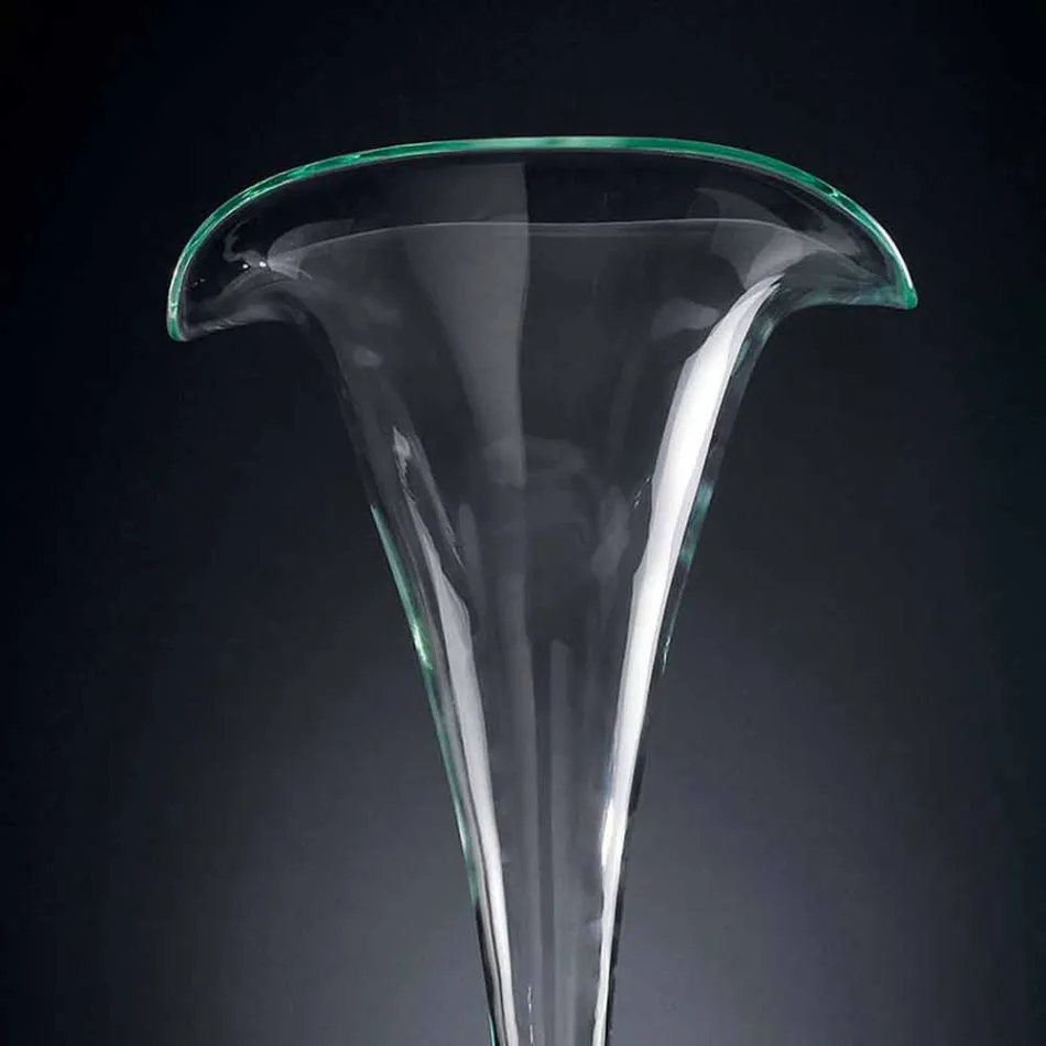 Vaso Ornamentale in Vetro Trasparente con Sfera Bianca Made in Italy - Vanissa Viadurini