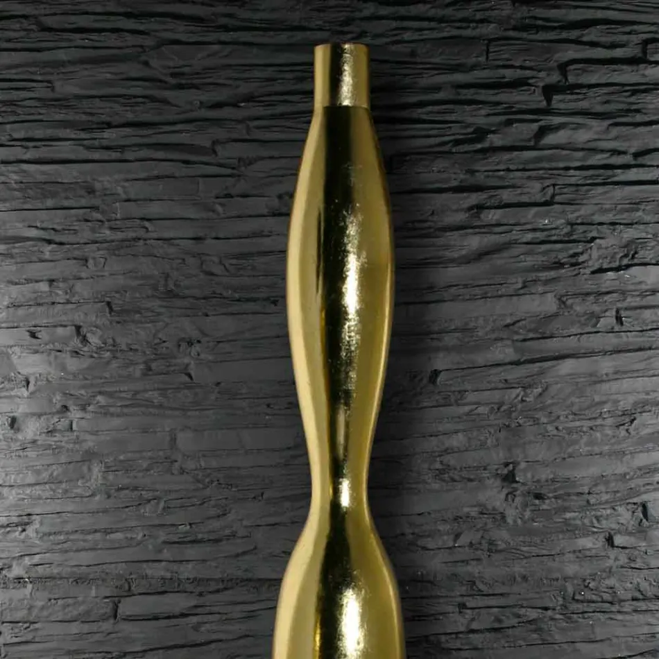 Vaso per Interni in Resina Finitura Foglia Oro o Argento Made in Italy - Quarto Viadurini