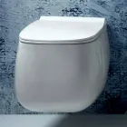 Vaso sospeso in ceramica bianca design moderno Gaiola, made in Italy Viadurini