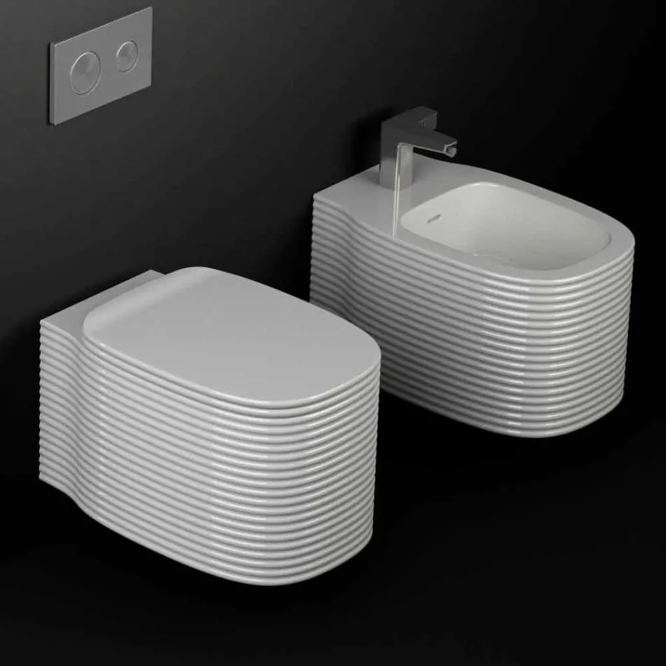 Vaso sospeso in ceramica di design moderno fatto in Italia, Amleto Viadurini