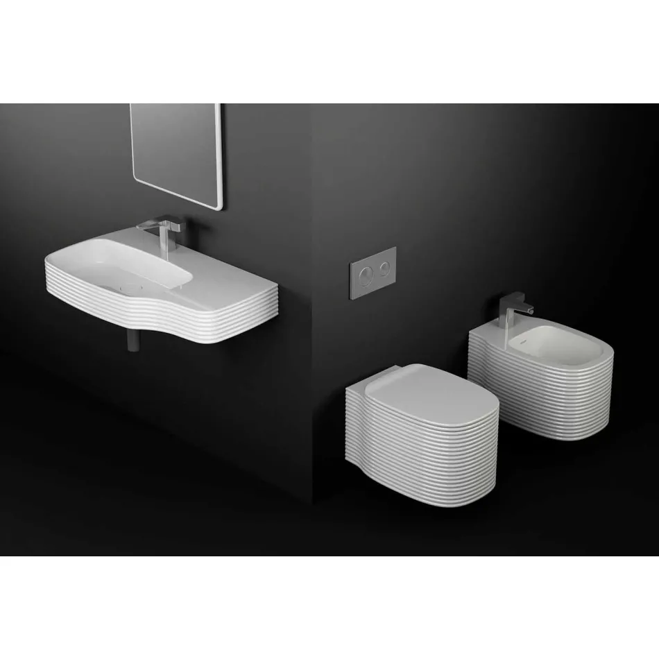 Vaso sospeso in ceramica di design moderno fatto in Italia, Amleto Viadurini