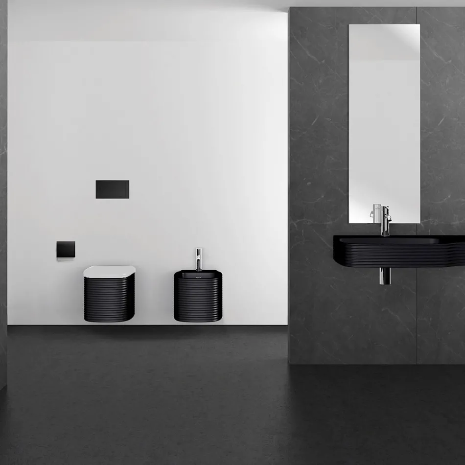 Vaso sospeso in ceramica di design moderno fatto in Italia, Amleto Viadurini