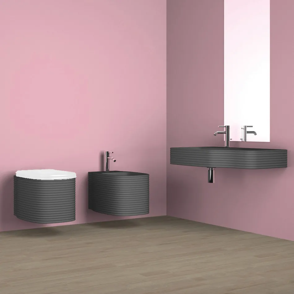 Vaso sospeso in ceramica di design moderno fatto in Italia, Amleto Viadurini
