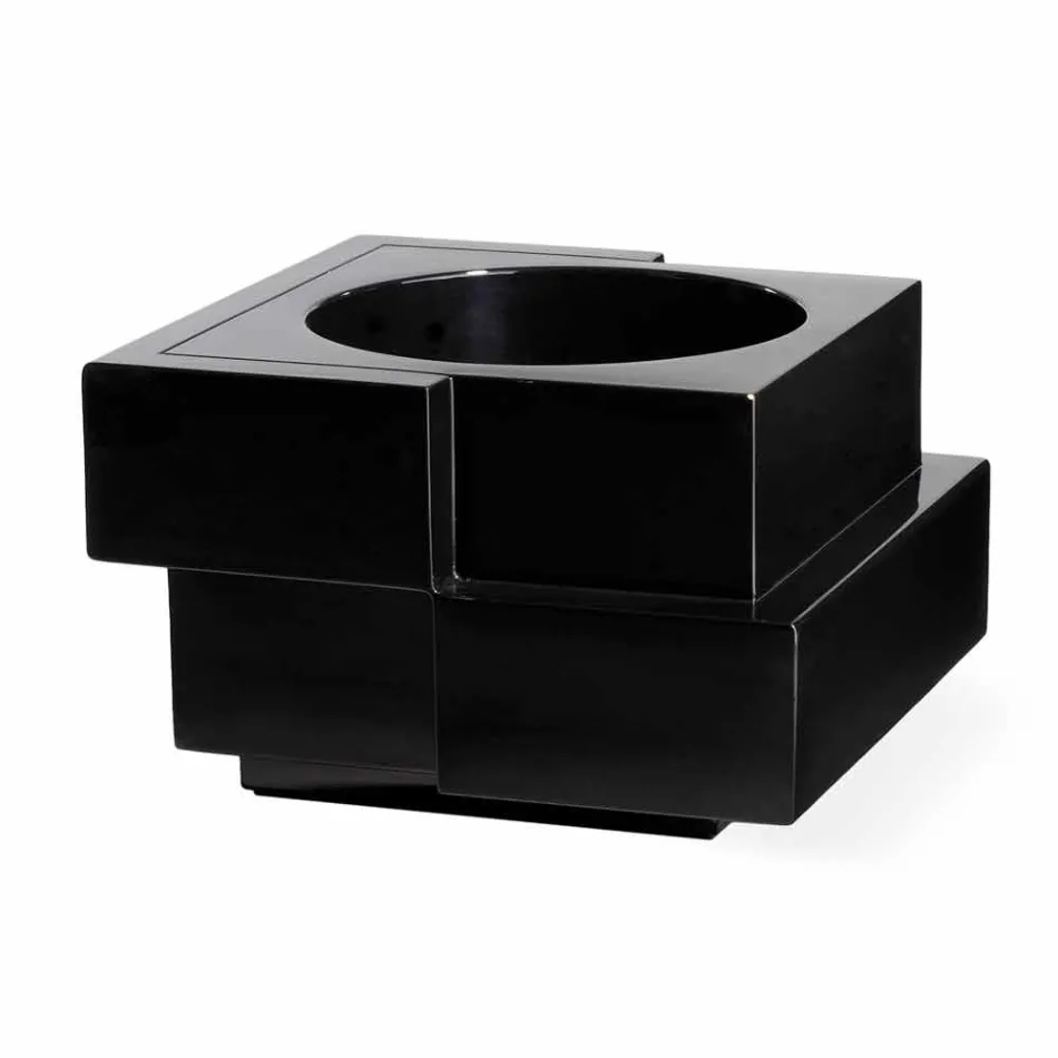 Vaso su ruote nero,bianco Slide Cubic Yo irregolare moderno made Italy Viadurini