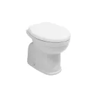 Vaso Wc a Terra in Ceramica Bianca Moderna con Sedile in Poliestere - Silice Viadurini