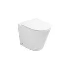 Vaso Wc a Terra Rimless con Sedile Soft Close in Ceramica Bianca - Ginepro   Viadurini