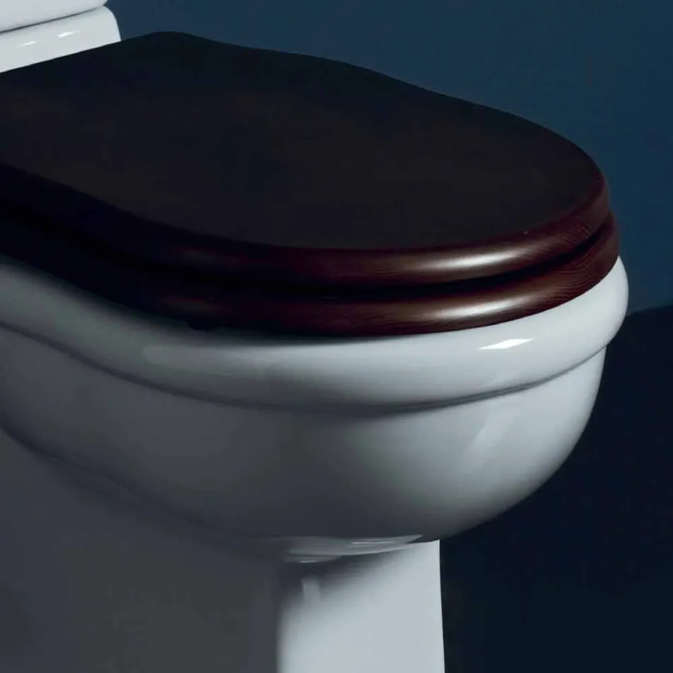 Vaso WC monoblocco in ceramica bianca Style 72x36 cm, made in Italy Viadurini