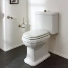 Vaso WC Monoblocco in Ceramica Bianca Vintage, Made in Italy - Nausica Viadurini
