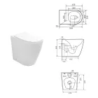 Vaso Wc Rimless e Sedile Soft Close Termoindurente in Ceramica - Oleandro Viadurini