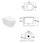 Vaso Wc Rimless Sospeso in Ceramica Bianca con Sedile Soft Close - Aster Viadurini
