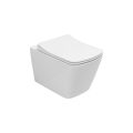 Vaso Wc Sospeso con Sedile Soft Close in Ceramica dal Design Moderno - Giunco