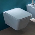 Vaso WC sospeso in ceramica, design moderno, Sun Square made in Italy