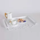 Vassoio da Portata di Design Ferro Bianco, Beige o Avorio Made in Italy – Leida Viadurini