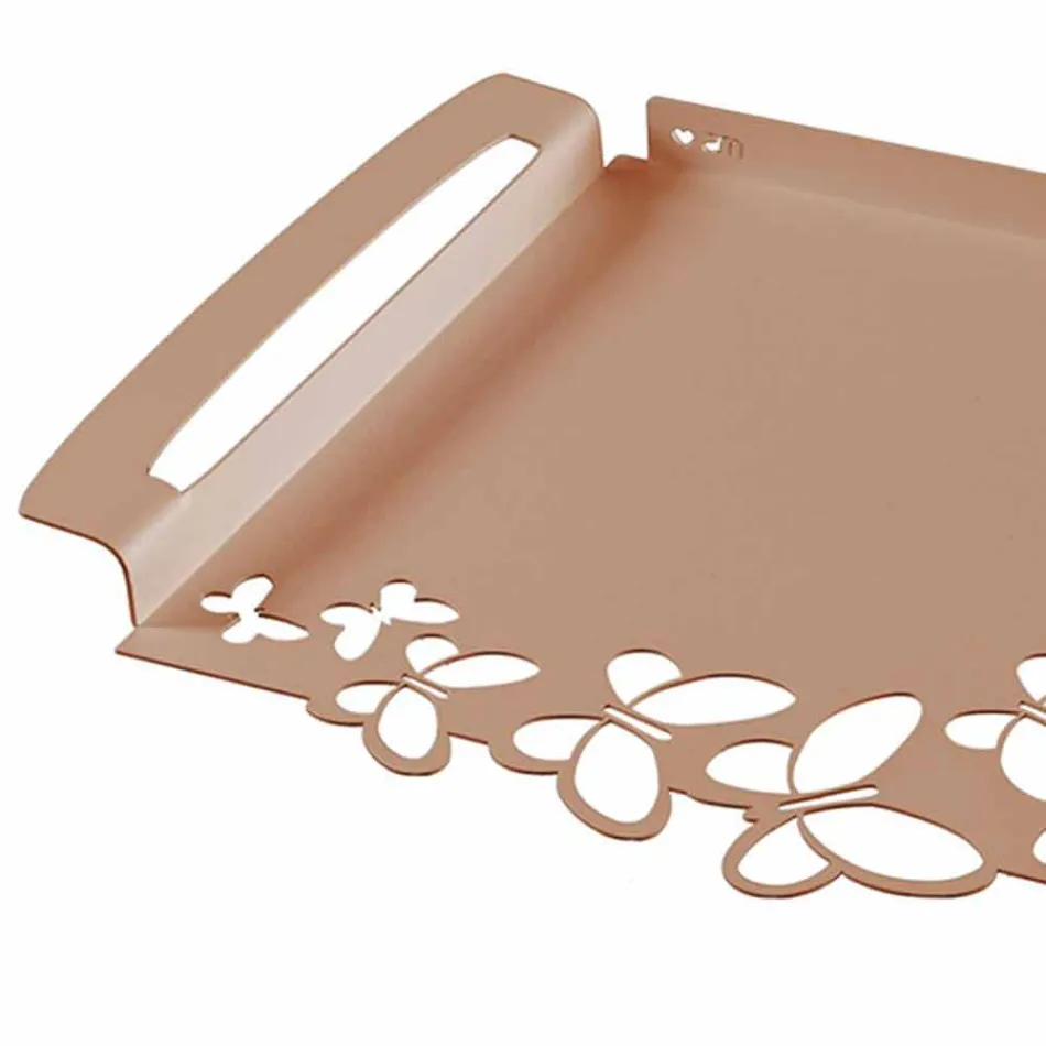 Vassoio da Portata di Design Ferro Bianco, Beige o Avorio Made in Italy – Leida Viadurini