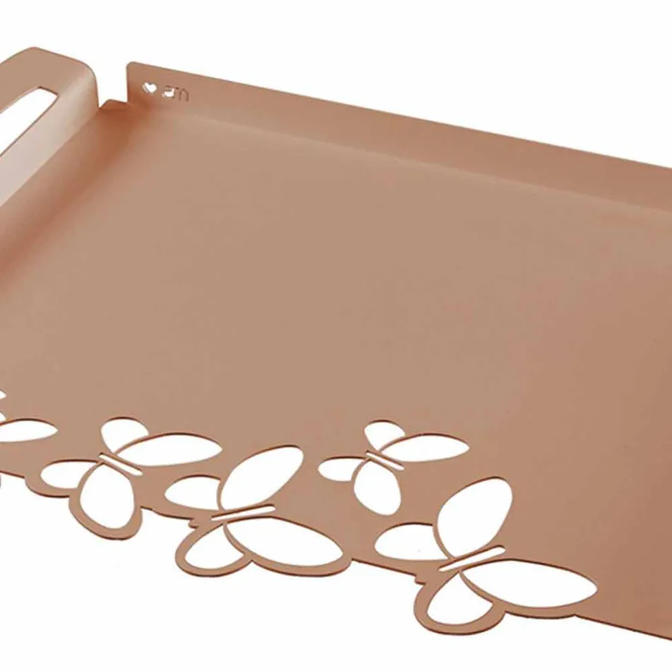 Vassoio da Portata di Design Ferro Bianco, Beige o Avorio Made in Italy – Leida Viadurini