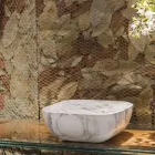 Vassoio di Design in Marmo Bianco di Carrara Arabescato Made in Italy - Roccia Viadurini