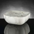Vassoio di Design in Marmo Bianco di Carrara Arabescato Made in Italy - Roccia Viadurini