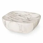 Vassoio di Design in Marmo Bianco di Carrara Arabescato Made in Italy - Roccia Viadurini