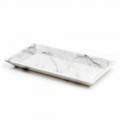 Vassoio Rettangolare in Marmo Bianco di Carrara Made in Italy - Vassili