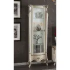 Vetrina Classica con Anta in Legno Bianco o Noce Made in Italy - Caligola Viadurini
