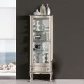 Vetrina Soggiorno Legno Noce o Bianco con 1 Anta Made in Italy - Versaille