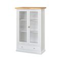 Vetrinetta in Legno con 1 Cassetto, 2 Ante e 2 Ripiani Made in Italy - Nanna