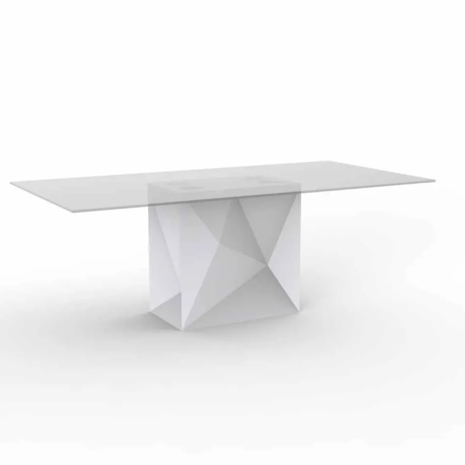 Vondom Faz tavolo da giardino laccato bianco L200xP100cm di design Viadurini