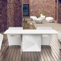Vondom Faz tavolo da giardino laccato bianco L200xP100cm di design