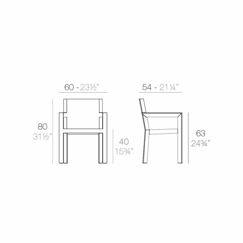 Vondom Frame sedia con braccioli da esterno di design moderno Viadurini