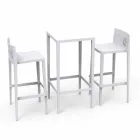 Vondom Spritz Set da giardino tavolo e due sgabelli bianco di design Viadurini