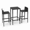 Vondom Spritz set mobili da giardino tavolo e due sgabelli neri