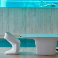 Vondom Ufo sedia da giardino bianca moderna, L56 x P62 x H83 cm